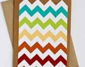 Papercut Chevron Greeting Card in Rainbow