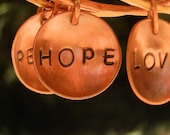 1 Textured Bangle with Words That Inpire - Copper or Brass