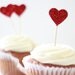 Glittered Heart Cupcake Toppers