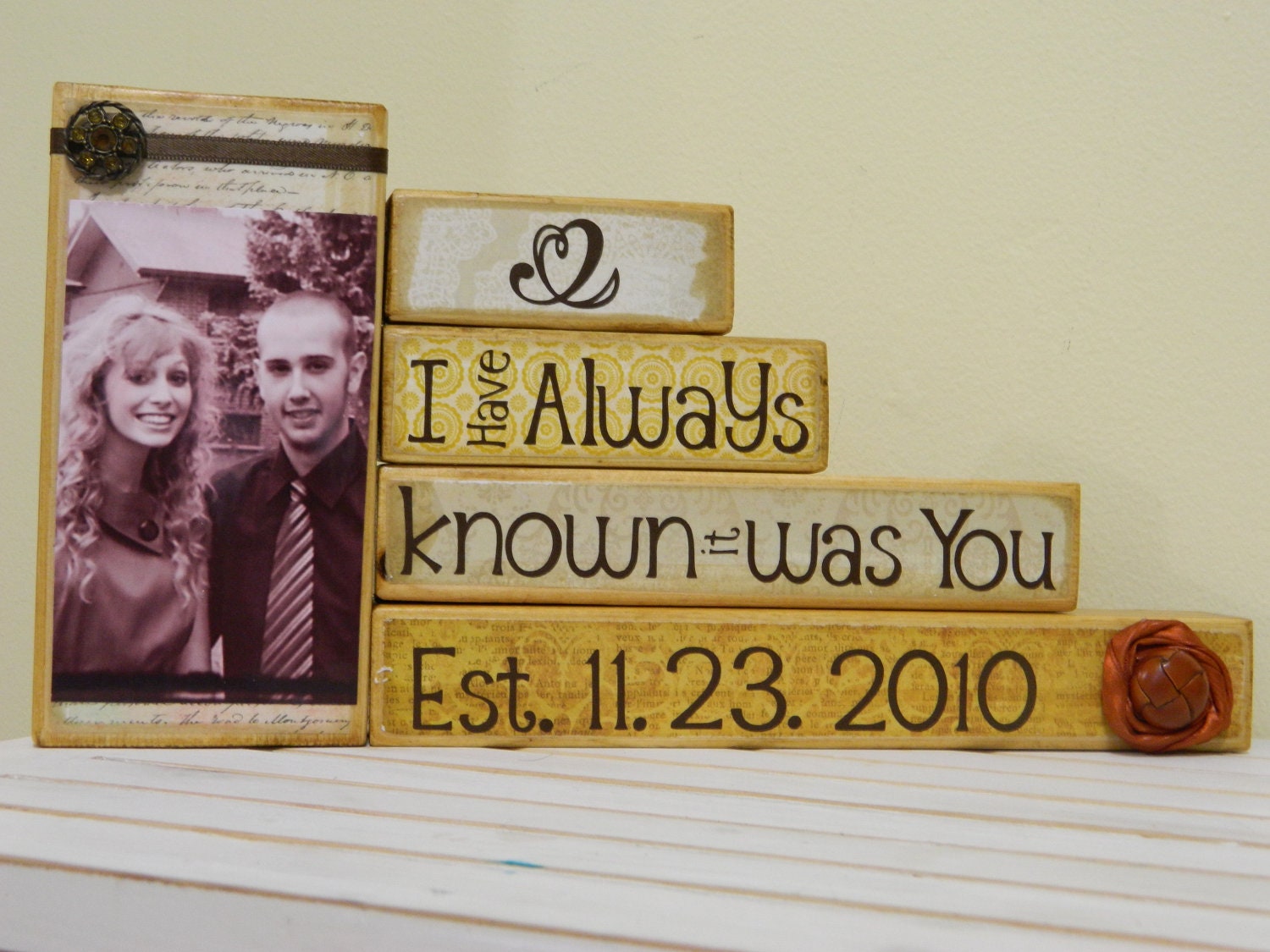 Personalized Wedding gift/Decoration Happily Ever After wedding, shower, anniversary, Valentines gift I have always know it was you