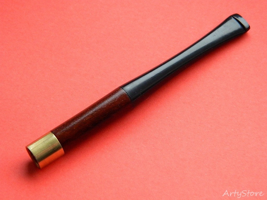 3.9" Vintage Short Wooden REGULAR size Cigarette Holder, Fits Regular cigarettes