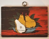 Vintage Wood Pear Painting