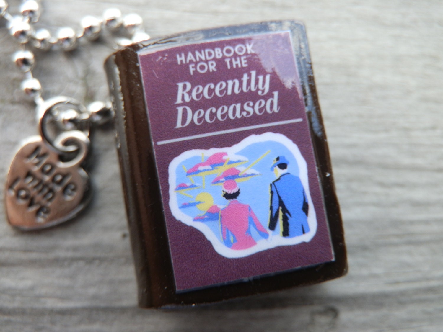 Beetlejuice The Handbook For The Recently Deceased Polymer Clay Pendant Necklace