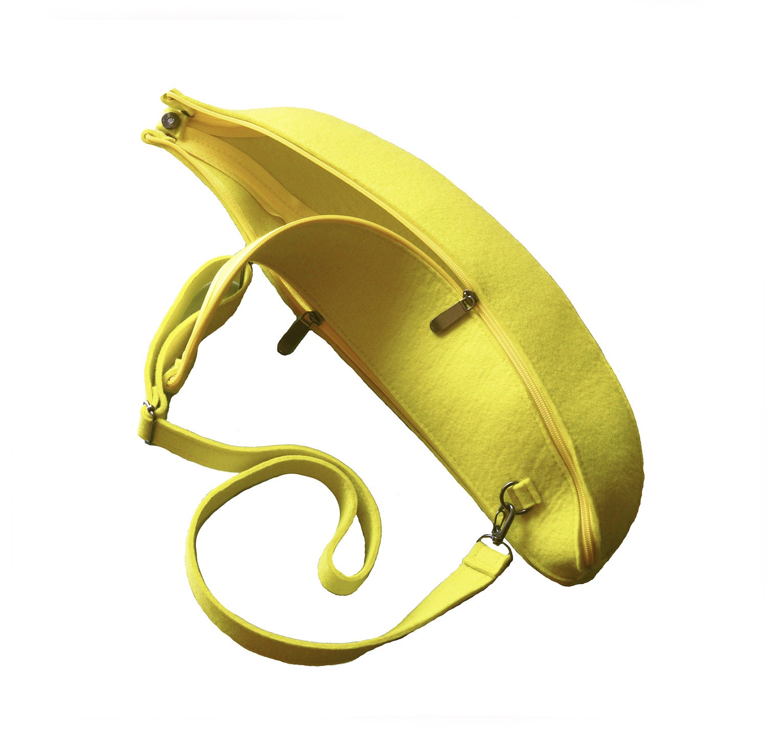 Yellow felt Banana Bag