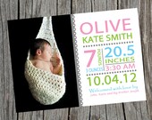 Customized Printable Baby Birth Announcement. Subway Art Birth Announcement. Il_170x135