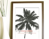 Custom Listing, Wedding Art, Swaying Palm Tree, 16X20 Inches,