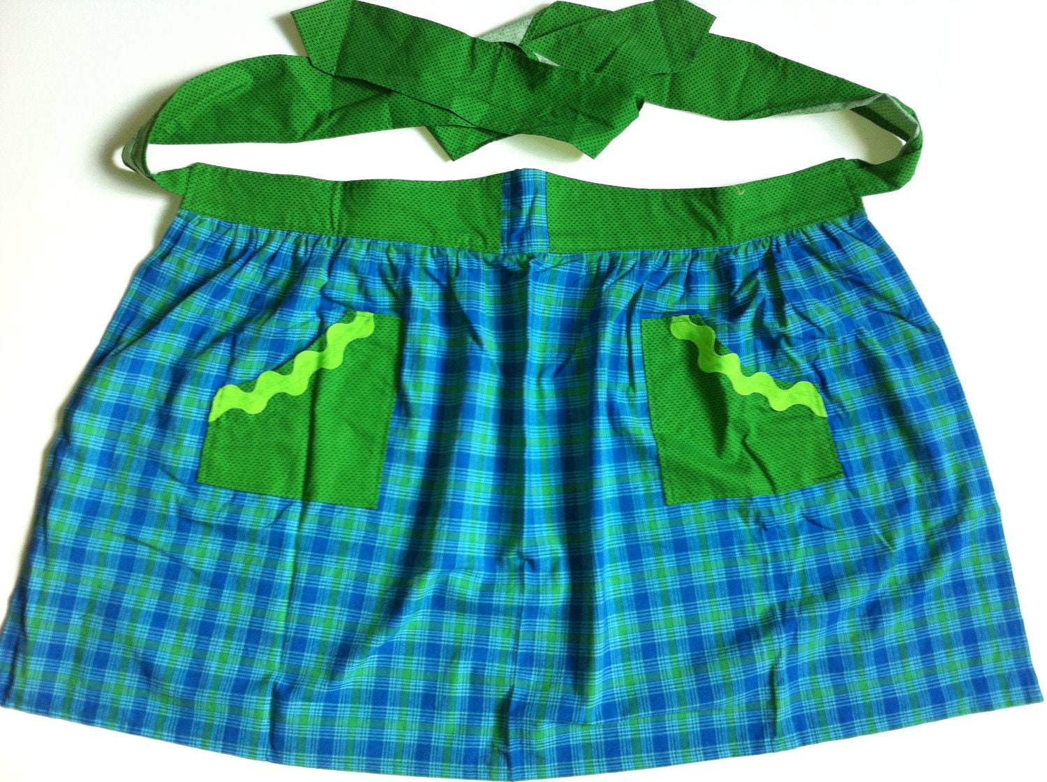 Ladies Half Apron - Madras Plaid (Large)