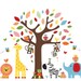 Bright Baby Nursery Pattern Tree and Jungle Animals Set - Vinyl Wall Art Decal