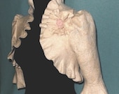 Bridal Bolero Jacket Shrug Wedding Creamy Nuno felted. Wool and silk. Shimmer pearls.CREAMY