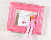 Shadow Box Shelf - Pink Shelf - Distressed, Modern Cottage - Pink Wall Shelf - Shadowbox shelf
