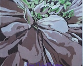 Zinnia in Lilac, relief woodcut