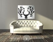 Good Fortune deer head antler acrylic painting faux taxidermy deer antlers deer head wall art original painting with Swarovski crystals