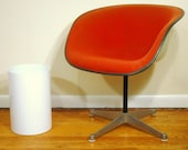 Mid Century Kartell Cestino Waste Basket - White Plastic Mod Trash Can