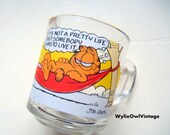 Vintage Garfield McDonalds Glass Mug 1978
