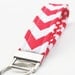 Chevron Key Chain, Fabric Key Fob, Key Strap -  Red and White