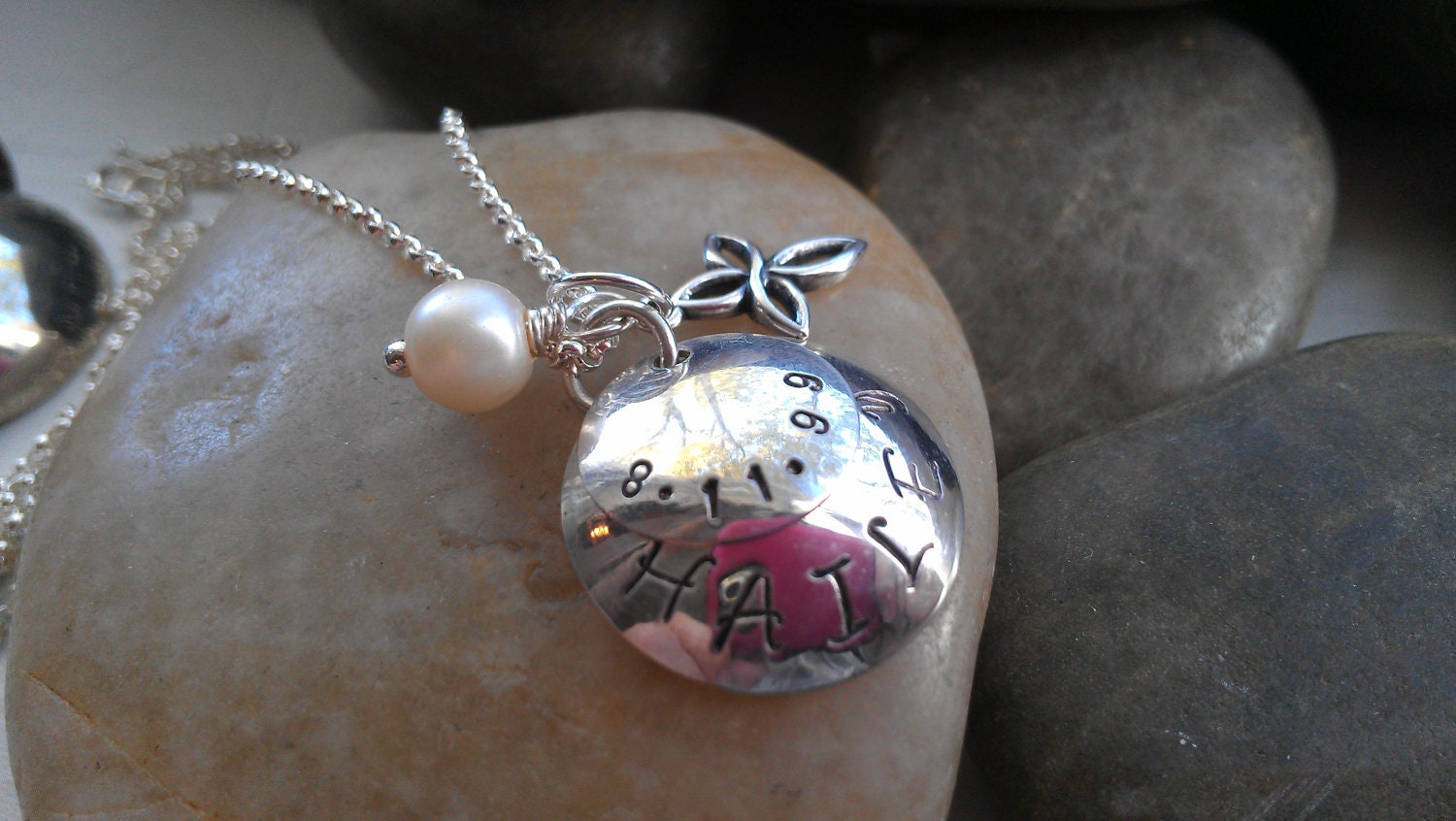 confirmation necklace religious hand stamped jewelry
