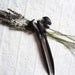 Gothic ebony wood black victorian Vampire bat hair fork
