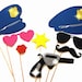 Photo Booth Props - The Deluxe Police Officer Collection - 8 piece prop set - Birthdays, Weddings, Parties - GLITTER Photobooth Props