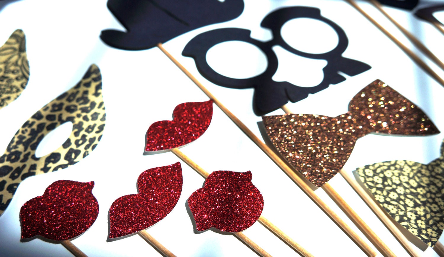 Vintage Wedding Photo Booth Props - 20 piece set - Birthdays, Weddings, Parties - Photobooth Props