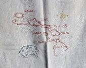 Vintage Hawiian Tablecloth Linen Damask