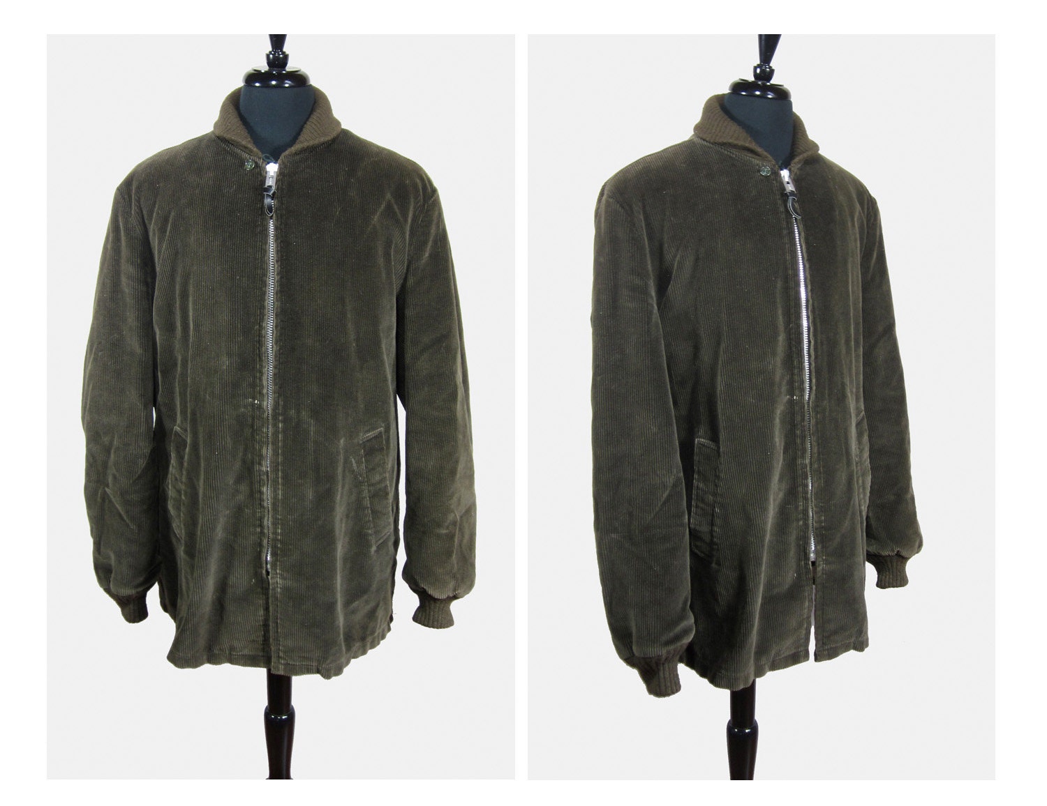 1950s/60s Authentic LAKELAND Clicker Style Shawl Collar Corduroy Jacket - Medium/Large