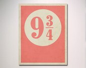 Baby Pink Platform 9 3/4 with Distressed Effect / Poster Print / Typography Art