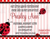 Ladybug Invitation-DIY VERSION, kids birthday, baby shower, personalized, ladybugs, Ladybug Birthday
