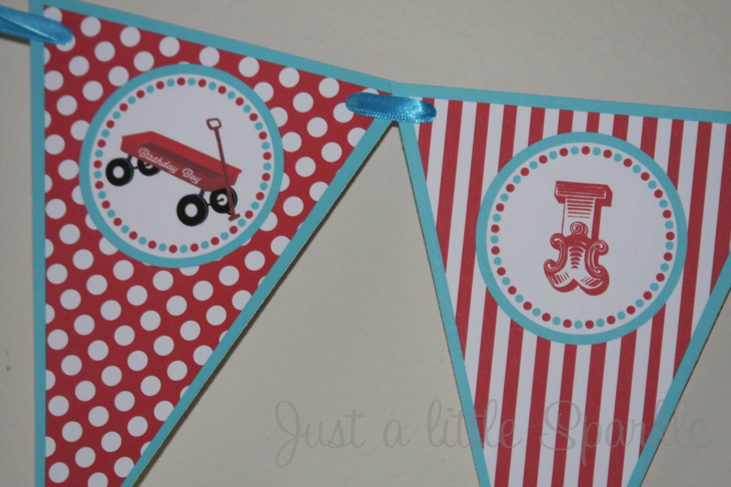Red Wagon High Chair banner-DIY VERSION, "I am 1"- Birthday, vintage wagon birthday banner, personalized