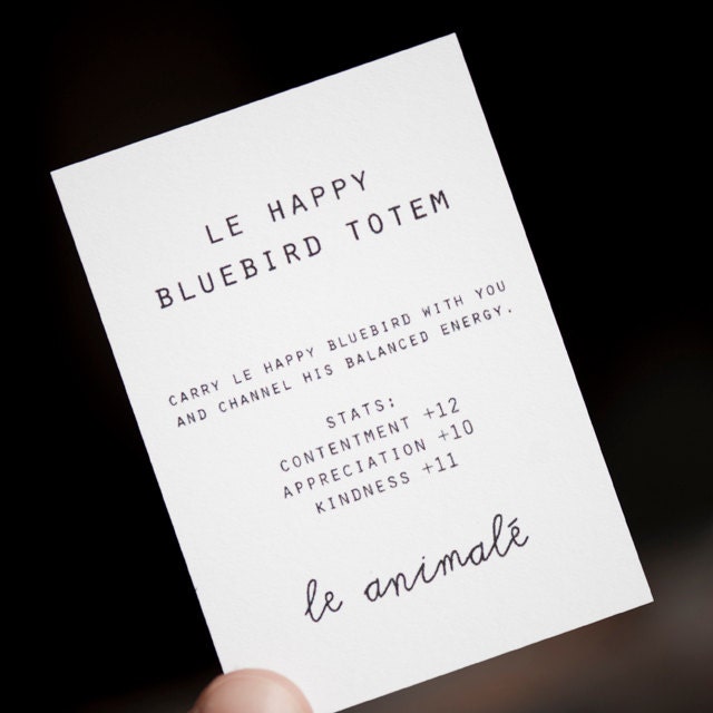 Bluebird Necklace - Le Happy Bluebird Totem by le animalé