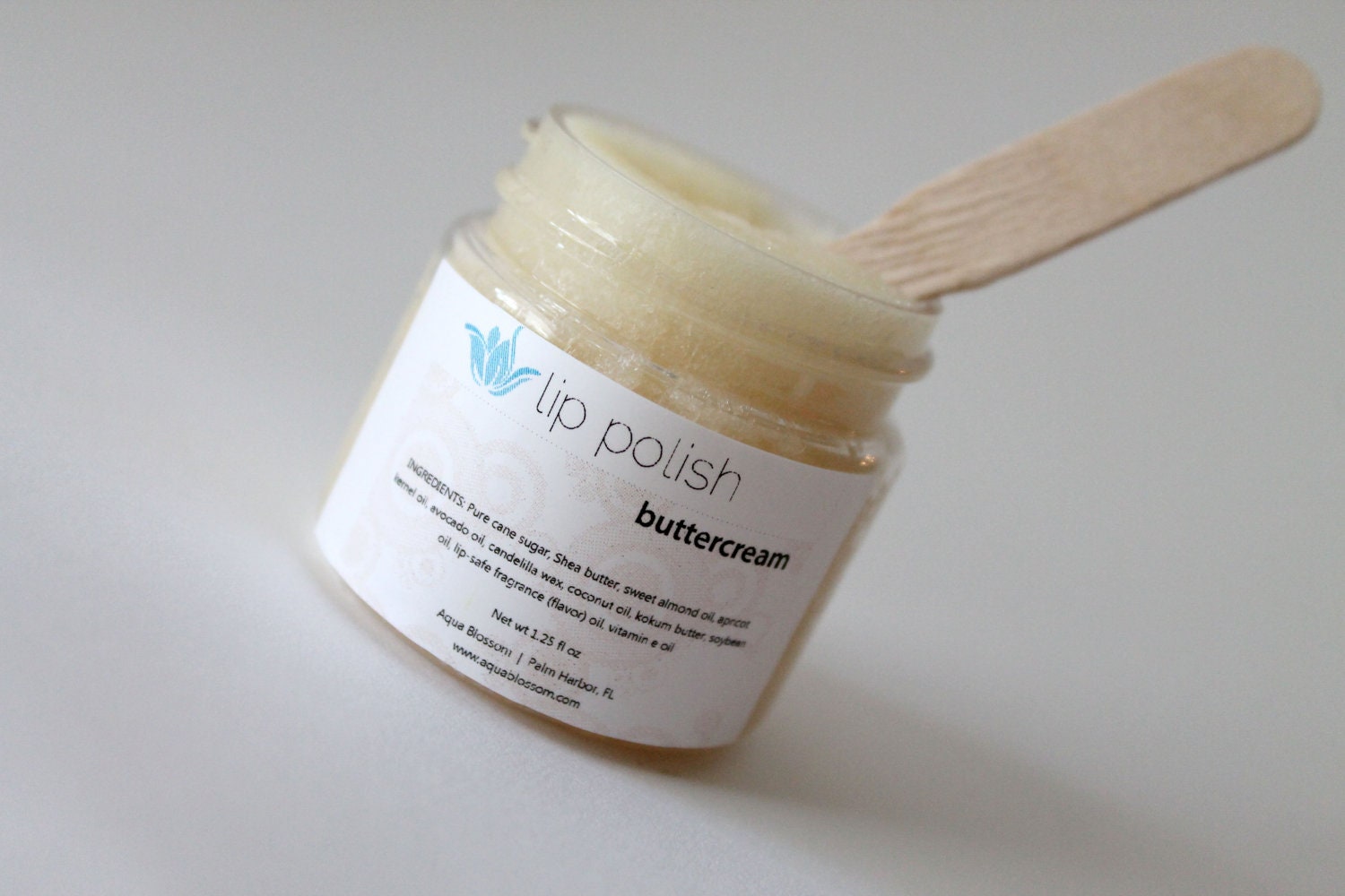 Buttercream Lip Polish, natural vegan gluten-free lip scrub, sweet vanilla buttercream cupcake