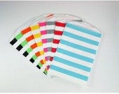 Horizontal Stripe Gift Bags, Wedding, Baby Shower, Parties, 24ct Horizontal Stripe Gift Bags