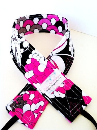 Designer Camera Strap...Reversible Midnight Floral...Great Gift Idea