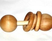 Natural Classic wooden rattle.