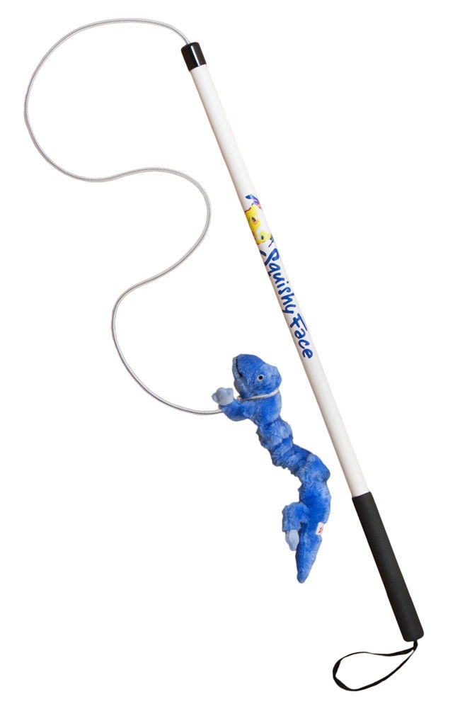 Flirt Pole Dog Exercise Toy with Blue Zanies Bungee Gecko Lure - Pit Bull Tough