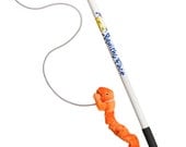 Flirt Pole with Orange Zanies Bungee Gecko Lure - Chase Dog Toy for Fun Obedience Training & Exercise