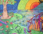 Eden on Acid (5" x 7" print of surreal marker drawing)