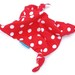 Baby Comforter / Security Blanket Bright Red Polka Jersey & Dimple Minky  -  A Gift Idea from Cwtch Bugs