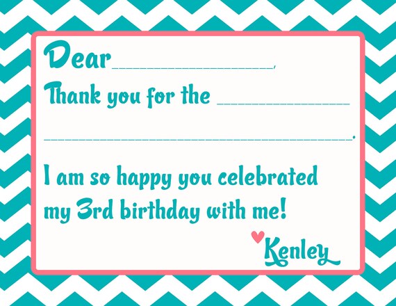BOUNCE HOUSE BIRTHDAY- Fill In Thank You Note- Pink and Teal- Libby Lane Press Il_570xn