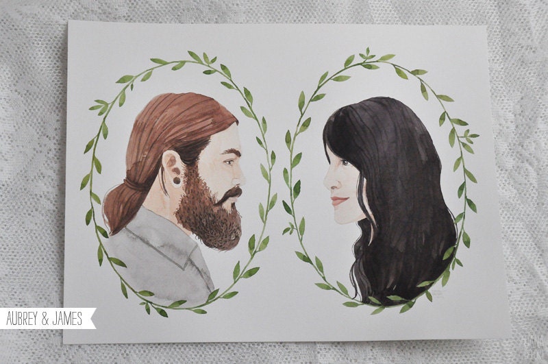 Custom couples portraits / original illustration