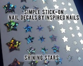 Shining Stars Silver Hologram Nail Decals for Easy DIY Nail Art
