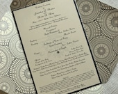Elegant Wedding Program--6x9 Modern and Chic Rustic Wedding Ceremony Program with Bowed Satin Ribbon