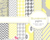 INSTANT DOWNLOAD Sunshine digital paper set