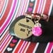 Cheerleader Mom With Pink Sparkle and CLear Bead Keychain