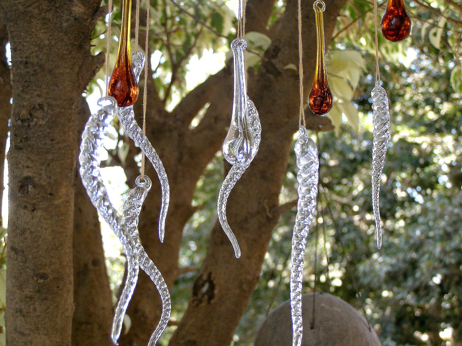 Vintage Chandelier Crystal Icicles and Drops, 10 Christmas tree decoration, Suncatcher Ornaments, Jewelry Supply, Craft supply