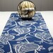 Blue Paisley Table Runner, White Table Runner, Blue Tablecloth - Blue Color, White Color  108 inch long table runner