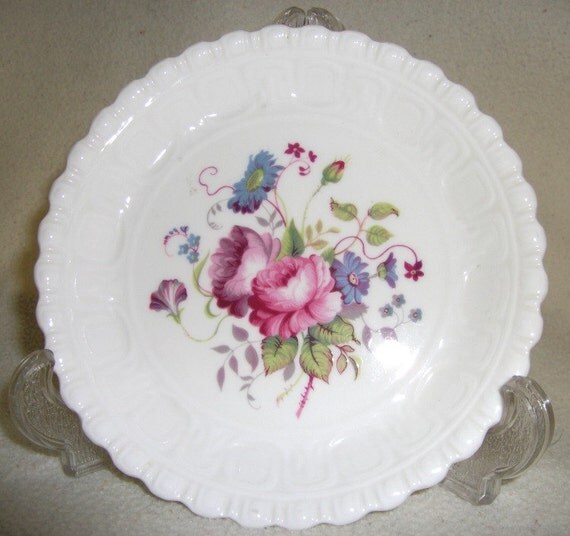 Vintage Coalport Pink Floral Trinket Dish Shrewsbury Pattern