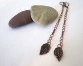 Chain Earrings with Leaves - Shoulder Sweepers