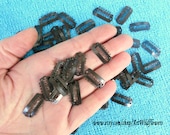 24mm Hair Rhinestone Clips - Brown - Tiny 23mm size