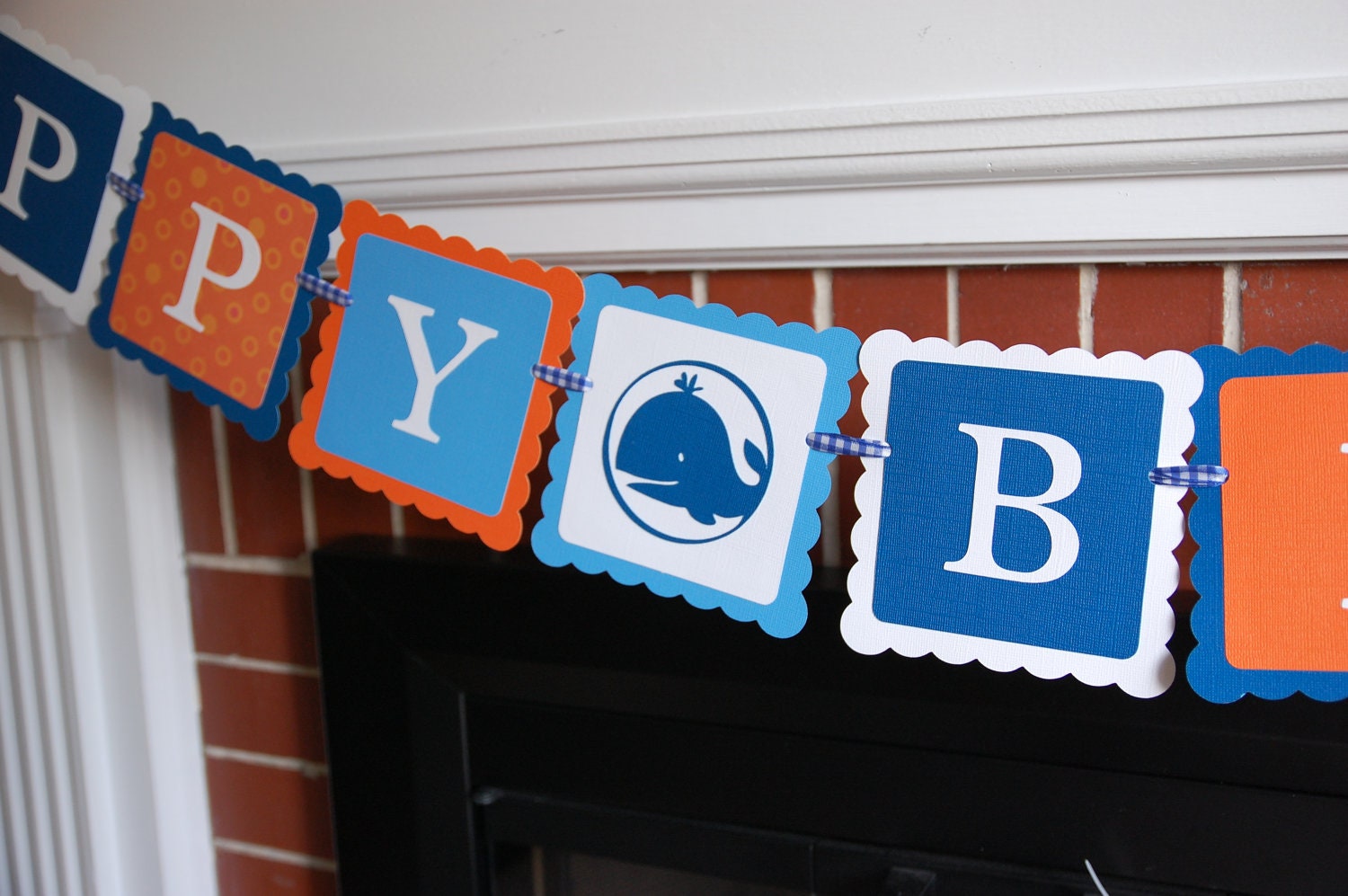Whale Happy Birthday Banner, Whale Birthday, Whale Decorations, Nautical Birthday, Whale 1st Birthday Il_570xn