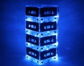 Upcycled Lighting Free Shipping Blue Mixtape Light Cassette Tape Lamp LED Mood Light Music Lover 80s 90s